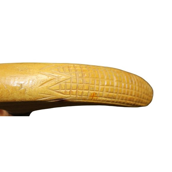 Brown Wood Cane with Intricate Carving and Detail - Picture 7 of 8